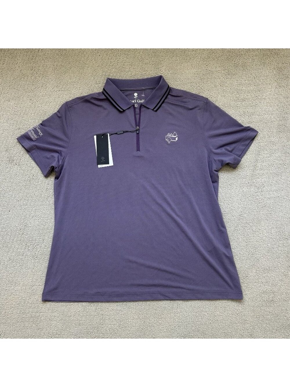Fiori Golf Mens Polo Shirt Purple Solid Short Sleeve Casual Lightweight Size XL